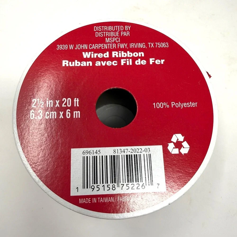 Assorted‎ Wired Christmas Ribbon 7 Spools Reindeer Plaid Red 70 yards 1.5-2.5in